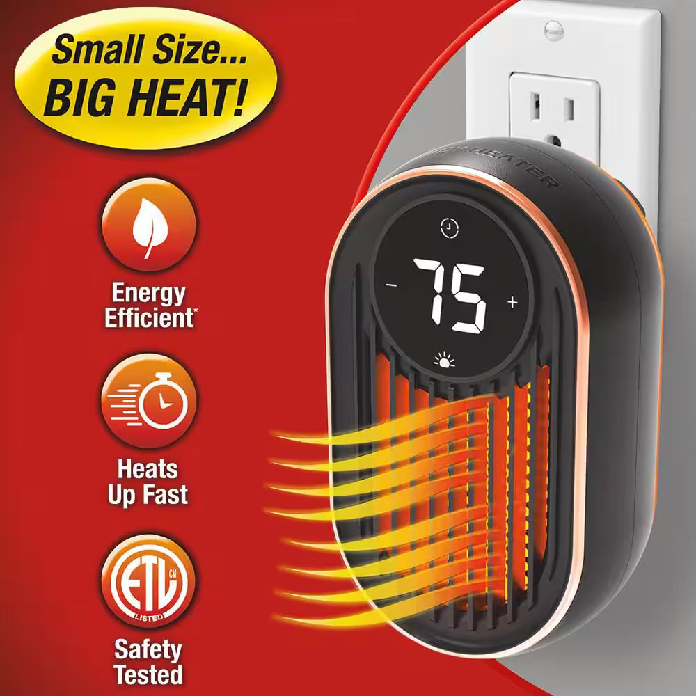 Compact 800-Watt Copper Core Personal Ceramic Heater - 3296 BTU Radiant Warmth